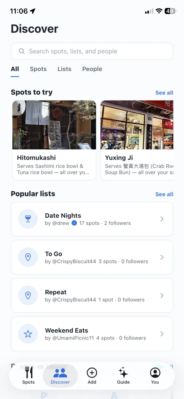 Discover: Follow people who eat like you.